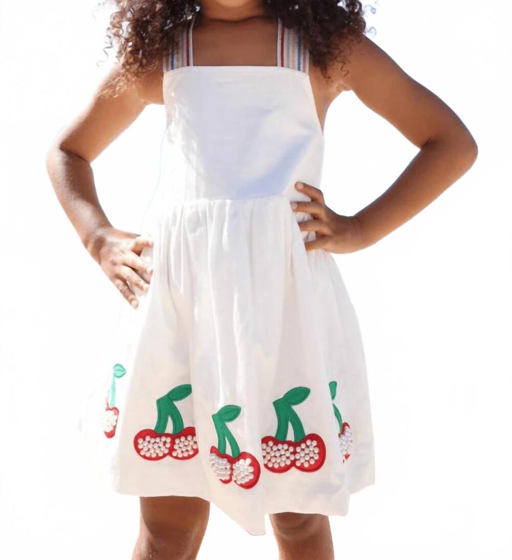 NEW LOLA + THE BOYS sweet cherry summer dress in white